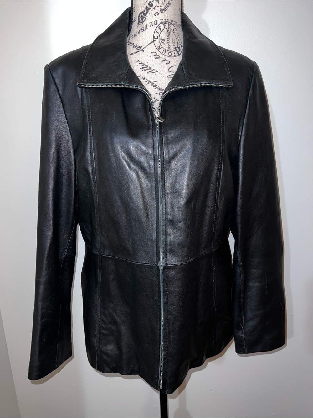 Wilsons Leather Pelle Studio Black Leather Jacket Quilted Thinsulate Ultra L